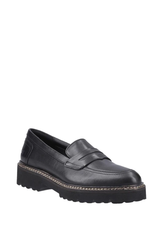 Image of Pod Womens Kenny Leather Platform Loafers UK Size 7 (EU 41) Black POD030-BLACK-7