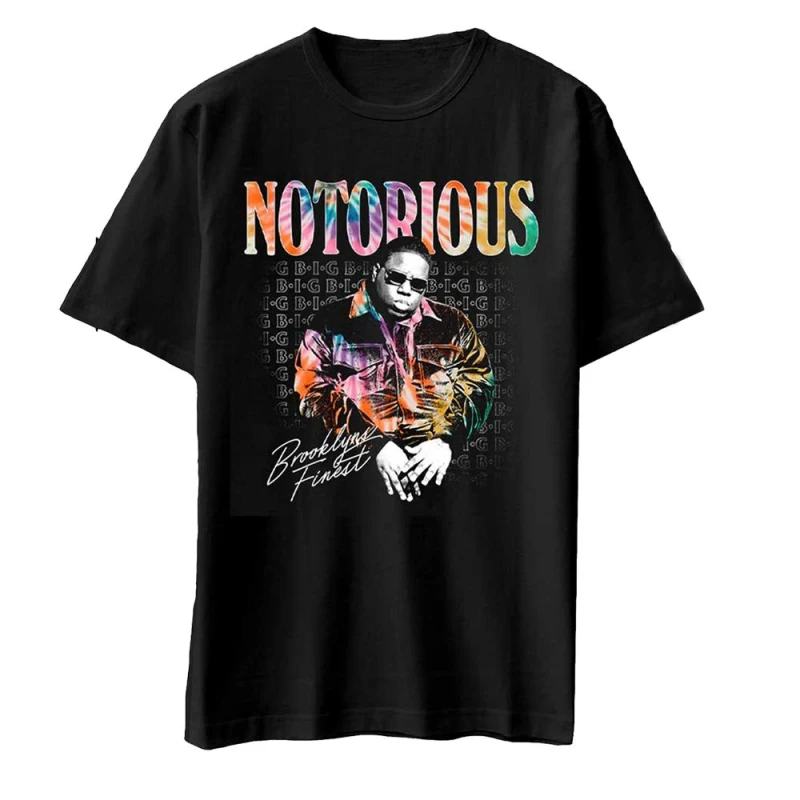 Image of Biggie Smalls Biggie Smalls Men Brooklyn's Finest Cotton T-Shirt in Black Size: Small Black S Male 5063300223031