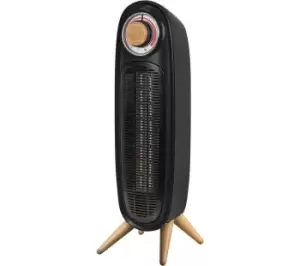 Image of Russell Hobbs Retro RHRETFH1002WDB Portable Hot & Cool Fan Heater - Black & Brown, Brown,Black
