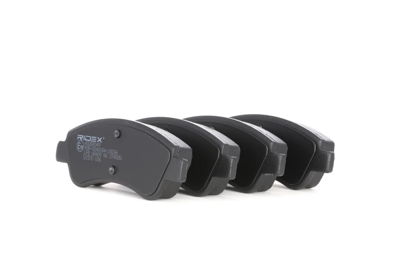 Image of RIDEX 402B0049 Brake pad set Front Axle, not prepared for wear warning indicator Brake Pad Set,disc brake (402)