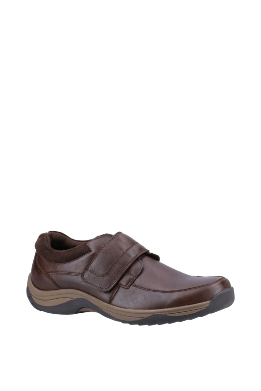 Image of Hush Puppies 'Douglas' Classic Touch Fastening Shoes Dark Brown