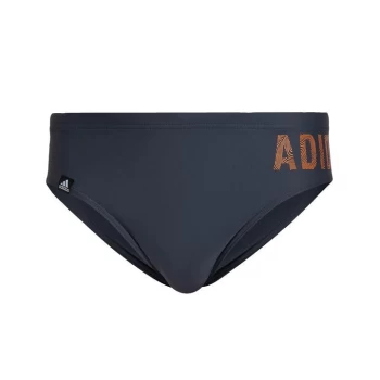 Image of adidas Wording Swim Trunks Mens - Grey