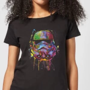 Image of Star Wars Paint Splat Stormtrooper Womens T-Shirt - Black