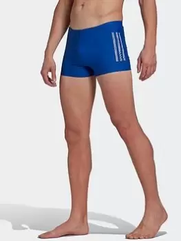 Image of adidas Mid 3-stripes Swim Boxers, Blue Size XL Men
