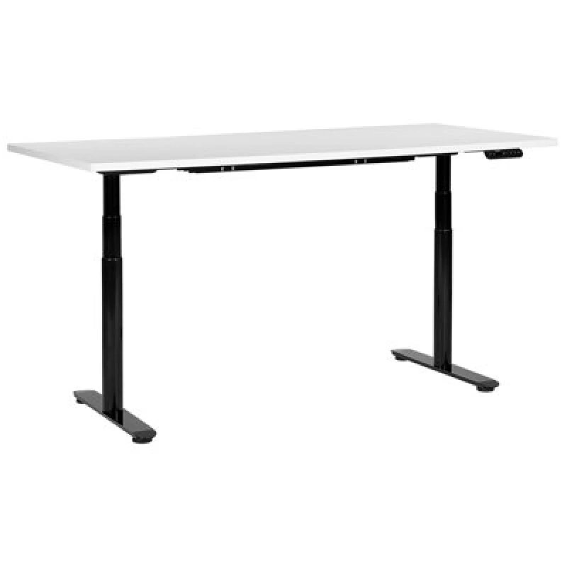 Image of Beliani Electric Adjustable Standing Desk Destinas White/ Black 180 Cm 80 Cm
