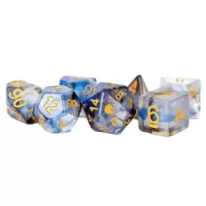 Image of Resin Poly Dice Set: Unicorn Arctic Storm for Puzzles and Board Games