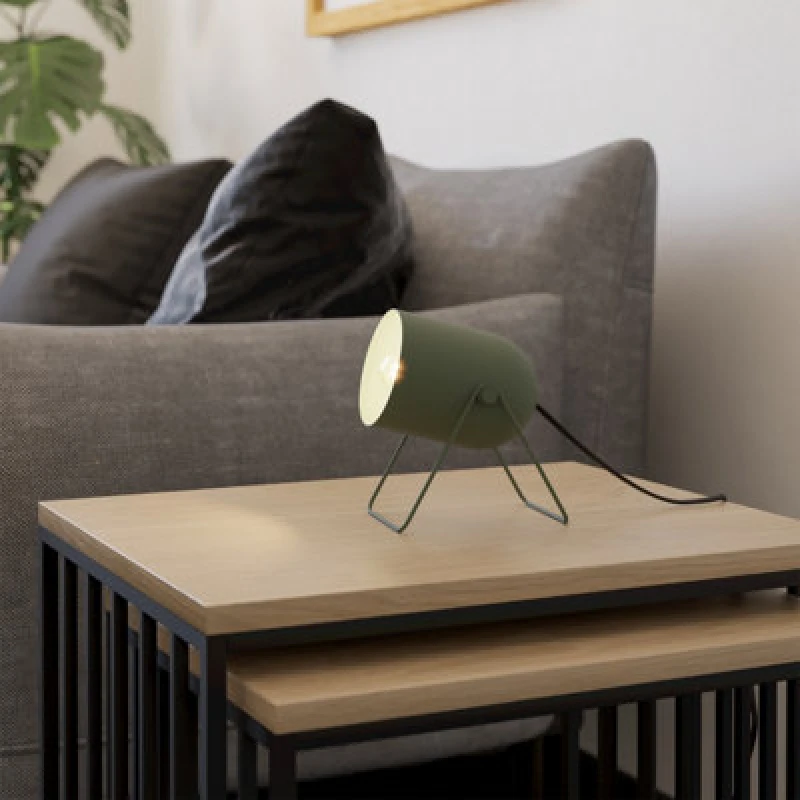 Image of Eglo Tilston Steel Minimalist Desk Lamp, Green