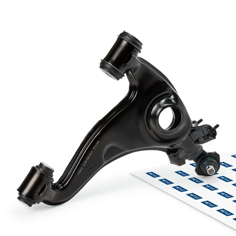 Image of MEYLE 016 050 0013 Suspension arm Control Arm, Sheet Steel, Original Quality, Lower, with rubber mount, Suspension: for vehicles with standard suspens
