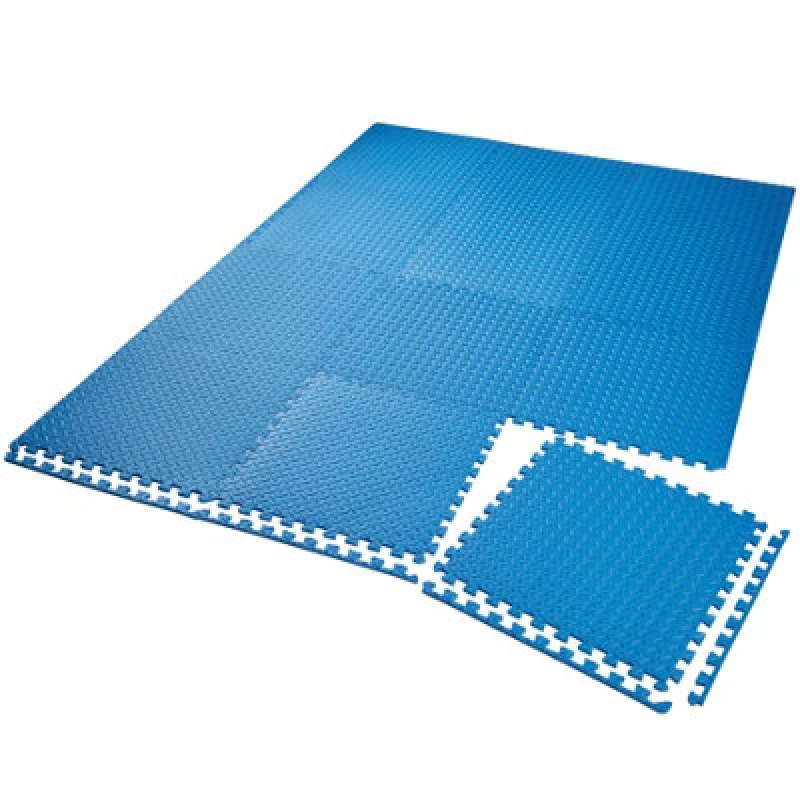 Image of Tectake Gym Mats - 12 Interlocking Sections With 24 Edge Pieces - 61 X 61 Cm, Blue