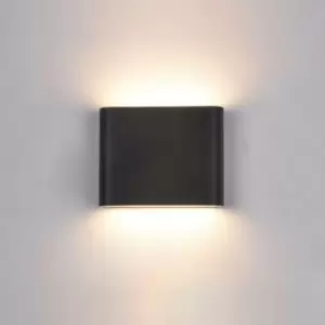 Italux Romano - Modern LED Outdoor Wall Lamp Black, Warm White 3000K 360lm, IP44