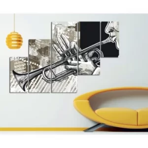 Image of ST071 Multicolor Decorative MDF Painting (5 Pieces)