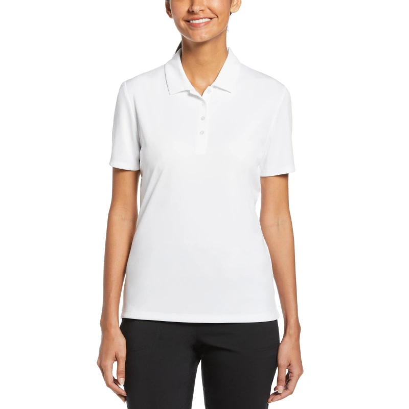 Image of Callaway Womens Tournament Golf Short-Sleeve Performance Polo Shirt Bright White female 8 (XS)