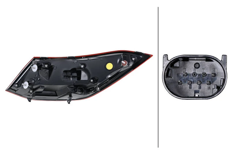 Image of HELLA 2SK 013 102-071 Rear light Outer section, Left, LED Combination Rearlight (391)
