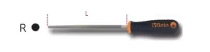 image of Beta Tools 1719BMD6/R Bastard/Rough-Cut Round File with Handle 150mm 017190199