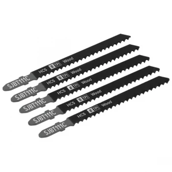 Image of Sealey SJBT111C Jigsaw Blade General Wood 100mm 8tpi - Pack of 5