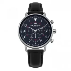 Ben Sherman Portobello Military Watch with Black Leather Strap