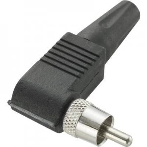 image of RCA connector Plug right angle Number of pins 2 Black