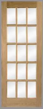 Image of Wickes Hexham Internal Glazed Oak Veneer Door - 1981 x 686mm