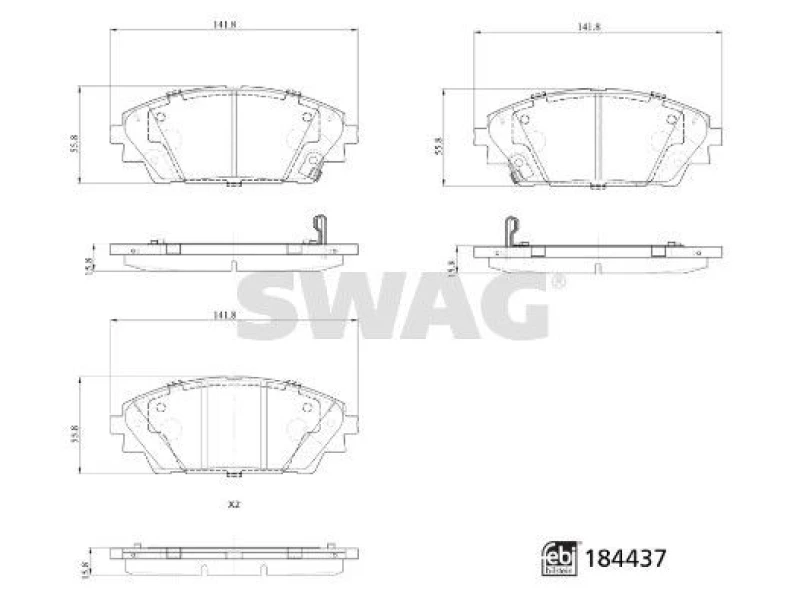 Image of Brake pad set SWAG 33 10 9371