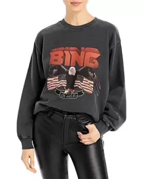 image of Anine Bing Vintage Eagle-Graphic Sweatshirt