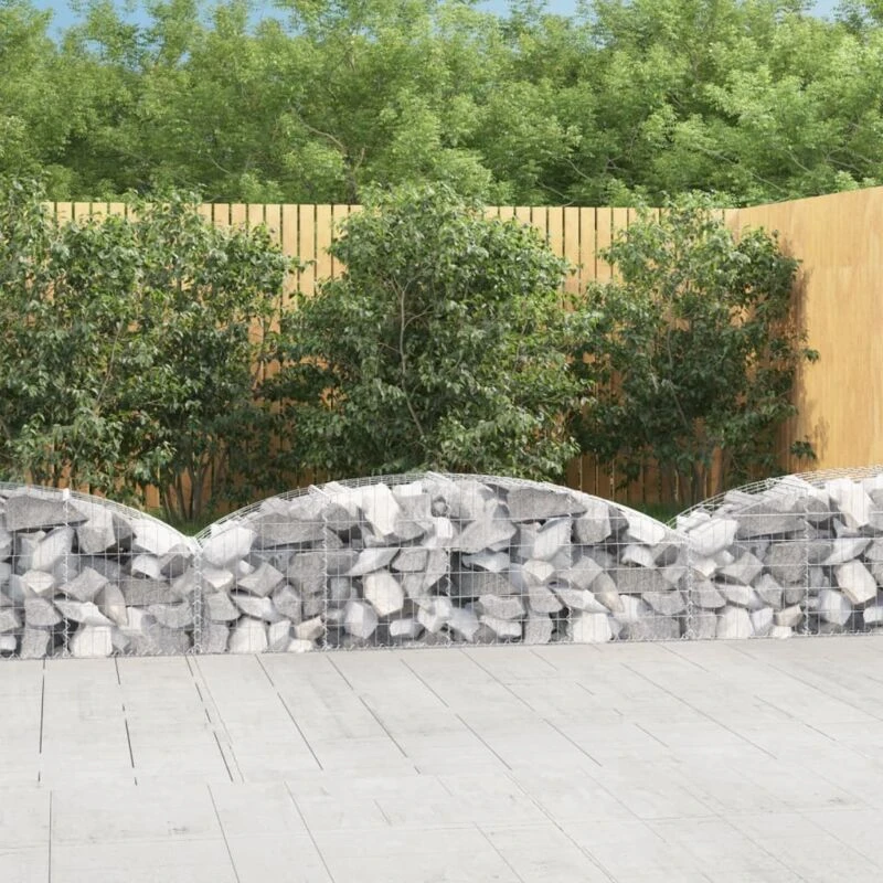 Image of VIDAXL Arched Gabion Basket 200x50x40/60cm Galvanised Iron Vidaxl 8720845651350