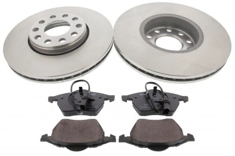 Image of MAPCO 47927 Brake disc and pads set Front Axle, Brake Disc Type: Vented, incl. wear warning contact, with anti-squeak plate Brake Set,disc brakes (34