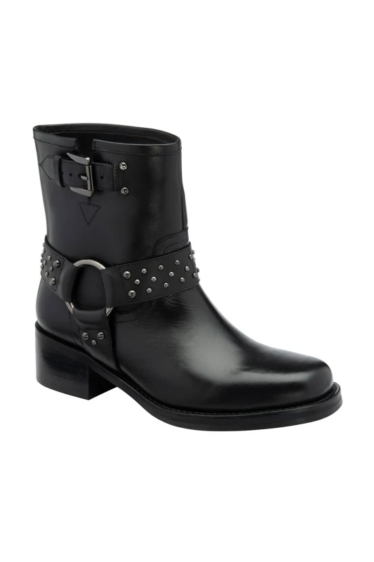 Image of Ravel Black Leather 'Bowmont' Ankle Boots Black
