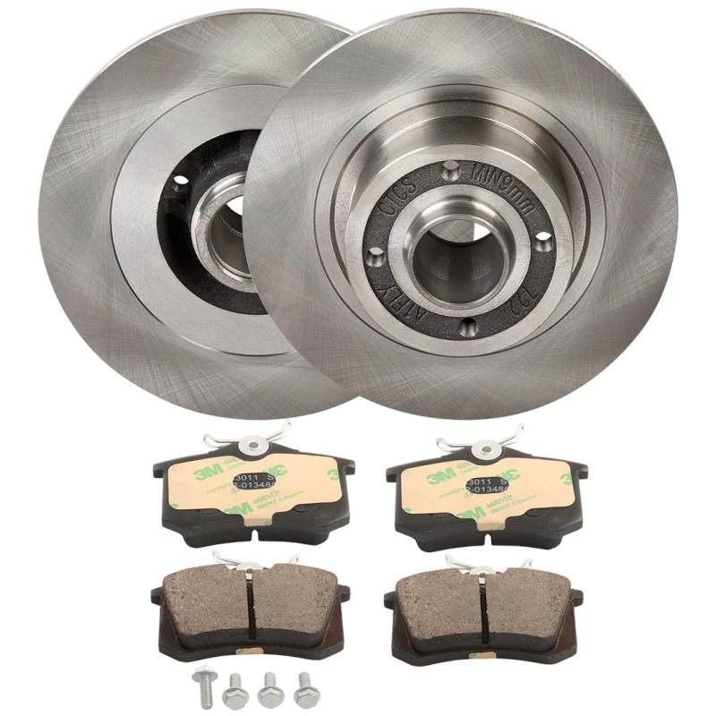 Image of RIDEX 3405B1851 Brake disc and pads set Rear Axle, Brake Disc Type: Solid, without integrated wear sensor Brake Set,disc brakes (3405)