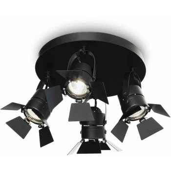Image of Ideal Lux Ciak - Adjustable 4 Light Ceiling Flush Light Black, GU10