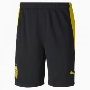 image of PUMA BVB Replica Mens Football Shorts, Black/Cyber Yellow, size 2X Large, Clothing