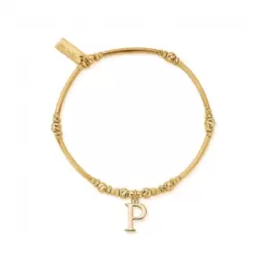 image of Gold Iconic Initial Bracelet - Letter P