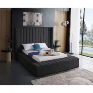 Image of Kensington Bed King Plush Velvet Black
