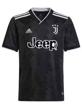 Image of Adidas Junior Juventus Away 22/23 S/s Replica Shirt, Black, Size 15-16 Years
