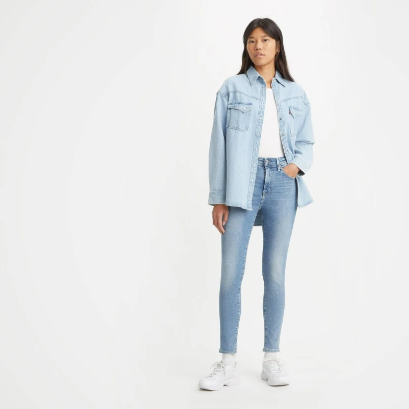 Image of Levis 721 High Rise Skinny Jeans - Blue Blue 28 L30