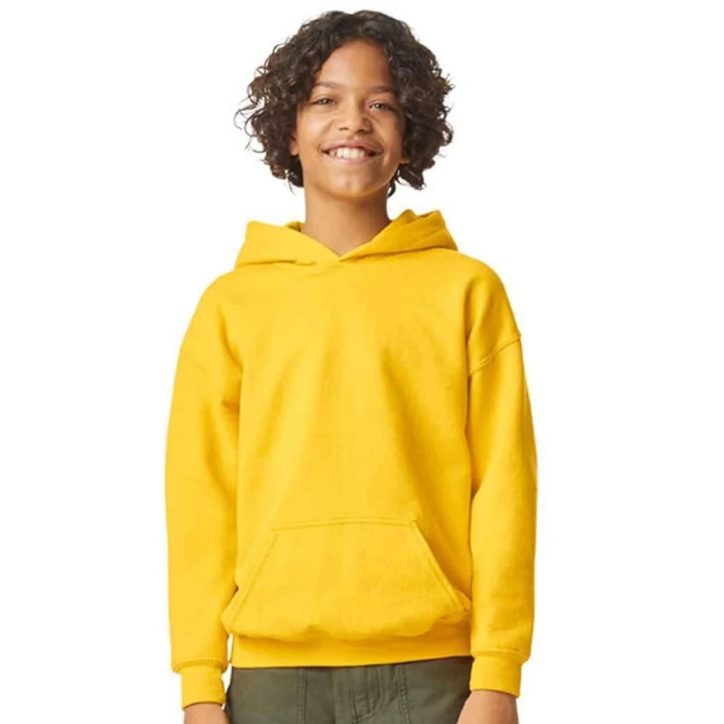 Image of Gildan Fleece Midweight Hoodie in Yellow Size: Small Yellow Unisex S