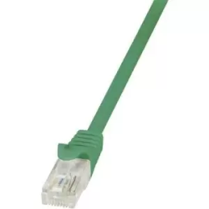 image of LogiLink CP1055U RJ45 Network cable, patch cable CAT 5e U/UTP 2m Green incl. detent