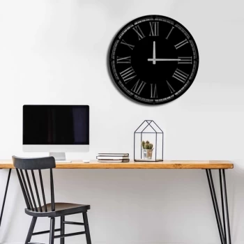 MTS - 007 Black Decorative Metal Wall Clock