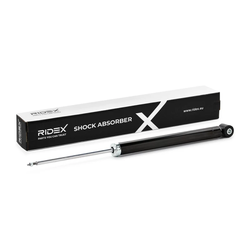 Image of RIDEX 854S18614 Shock absorber Rear Axle, Gas Pressure, Twin-Tube, Absorber does not carry a spring, Top pin Shock Absorber (854)