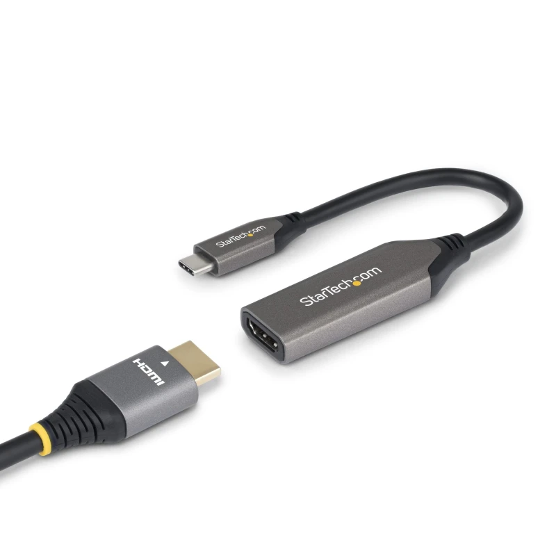 Image of StarTech.com StarTech.com 112B-USBC-HDMI21 video cable adapter 0.2 m USB Type-C HDMI Type A (Standard) Grey 112B-USBC-HDMI21