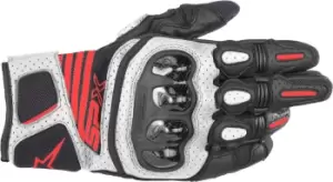 Image of Alpinestars SP X Air Carbon V2 Motorcycle Gloves, black-white-red, Size 2XL, black-white-red, Size 2XL