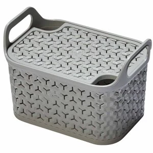 image of Strata Urban Store Basket with Lid 8 Litre, Grey