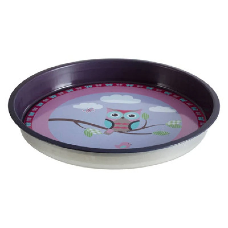Image of Premier Housewares Practical Happy Owls Serving Tray, Versatile Large Serving Plate, Spill Resitant Dinner Tray For Kitchen Purple