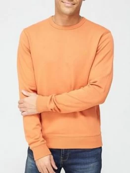 Image of Farah Crew Neck Sweatshirt - Orange, Size S, Men