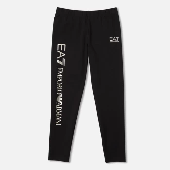 Image of EA7 Girls Train Shiny Maxi Logo Leggings - Black - 12 Years