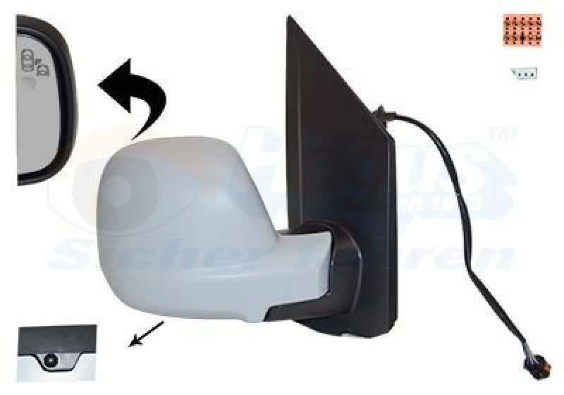 Image of VAN WEZEL Wing mirror VAN WEZEL 0944828