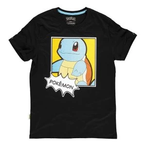 Image of Pokemon - Squirtle PopArt Male Large T-Shirt - Black
