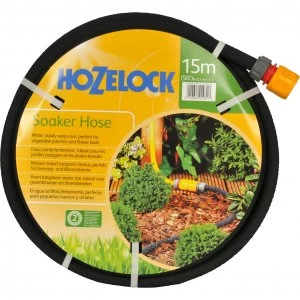 Image of Hozelock Porous Soaker Hose Pipe with Connector 1/2" / 12.5mm 15m Black