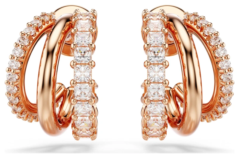Image of Swarovski 5698702 Hyperbola Hoop Earrings White Crystals Jewellery