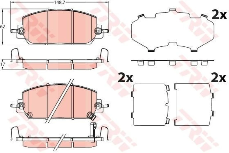 Image of Brake pad set TRW GDB2244