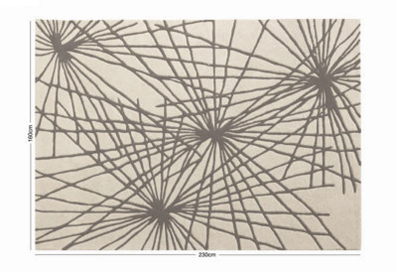 Image of Esselle Home Aura Starburst Natural / Charcoal 160 X 230Cm Rug